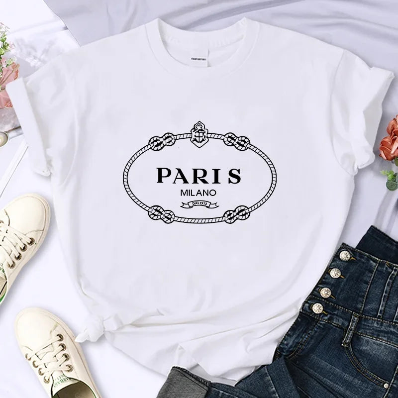 Beaded braLuxury Brand Paris High-Quality Tee