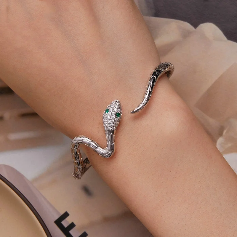 Adhesive braSnake Shaped Opening Copper Bracelet Personality