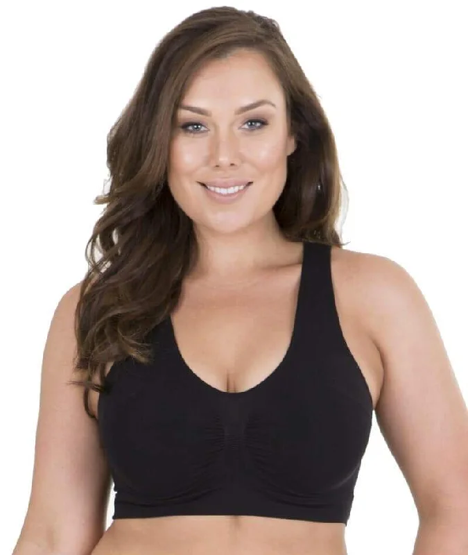 Mesh braSonsee High Back Comfort Wire-Free Bra - Black