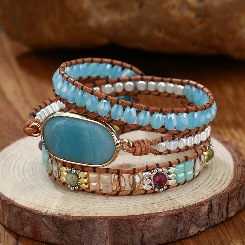 Glitter braNatural Stone Hand Woven Bracelet