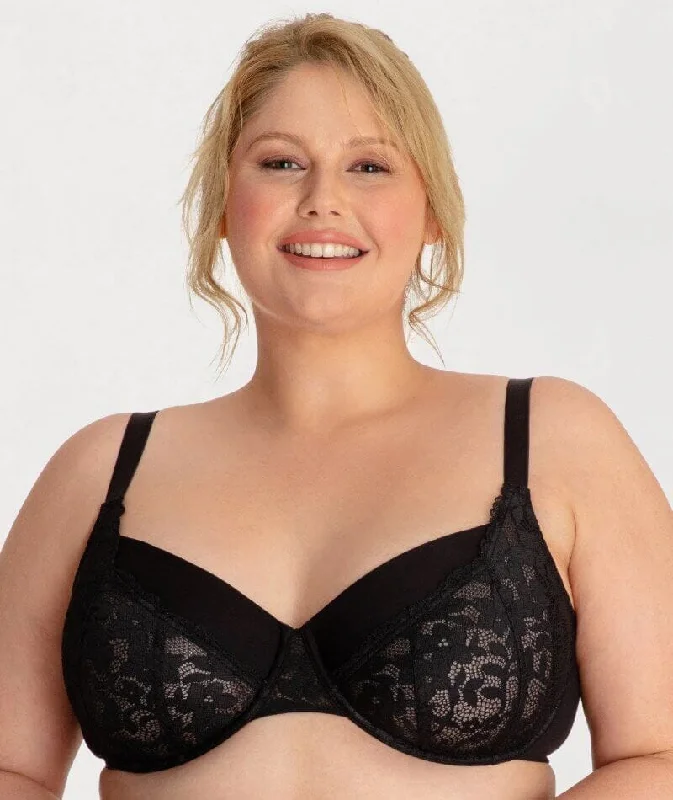 Lounge braUnderbliss Lacey Balconette Underwire Bra - Black