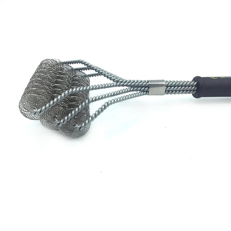 Lingerie bra3 Wires Grill Cleaning Brushes Camping BBQ Cleaner Notched Scraper Brass Bristles