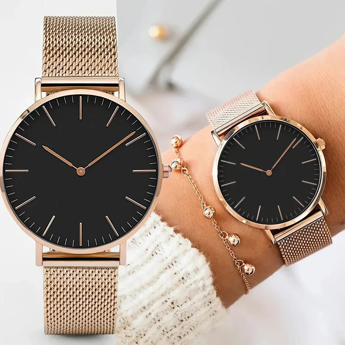 Underwire braLuxury Rose Gold Women's Bracelet Watch - Elegant Timepiece