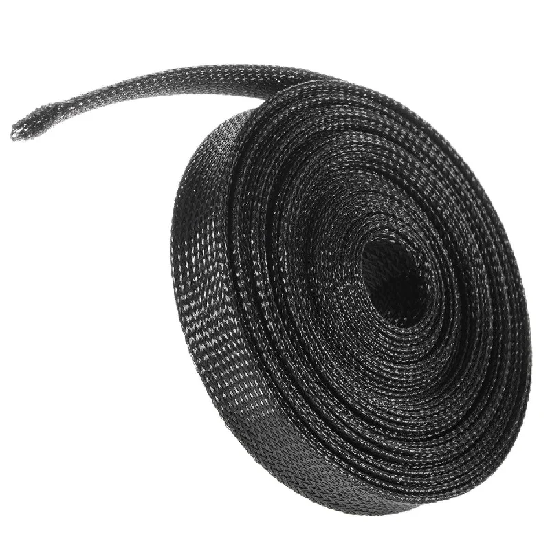 Plus-size bra6m 8mm/10mm/12mm/15mm/20mm Wire Cable Sheathing Expandable Sleeving Braided Loom Tubing Black