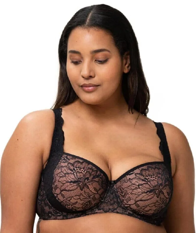 Geometric braTriumph Amourette Charm Half-Cup Underwired Padded Bra - Black