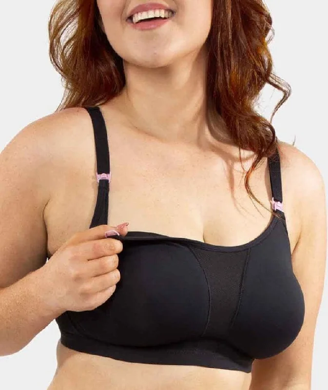 Floral braTriumph Mamabel Active Maternity & Nursing Wire-free Sports Bra - Black