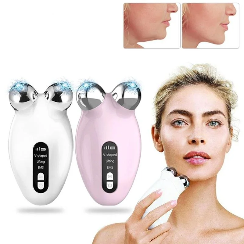 Adhesive braFacial Rejuvenator: Microcurrent EMS Roller & Vibrating Massager