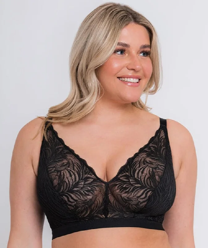 Running braCurvy Kate Lace Daze Wire-Free Bralette - Black