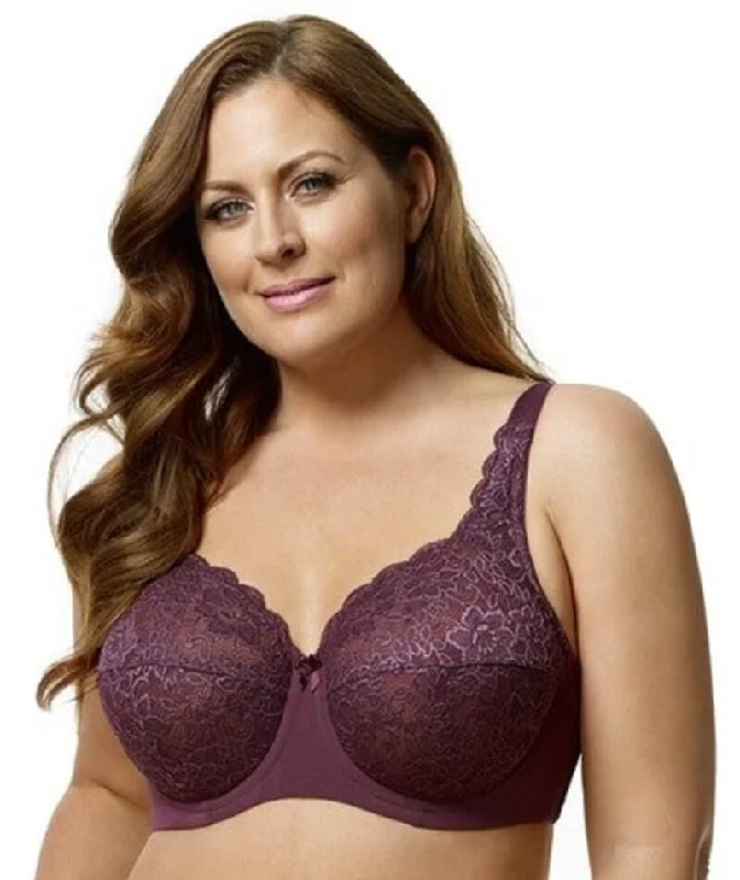 Shapewear braElila Full Coverage Stretch Lace Underwired Bra - Plum