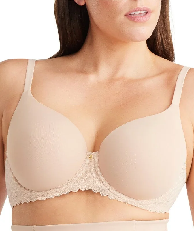 Embroidered braNancy Ganz Revive Ava Lace Full Coverage Contour Bra - Warm Taupe