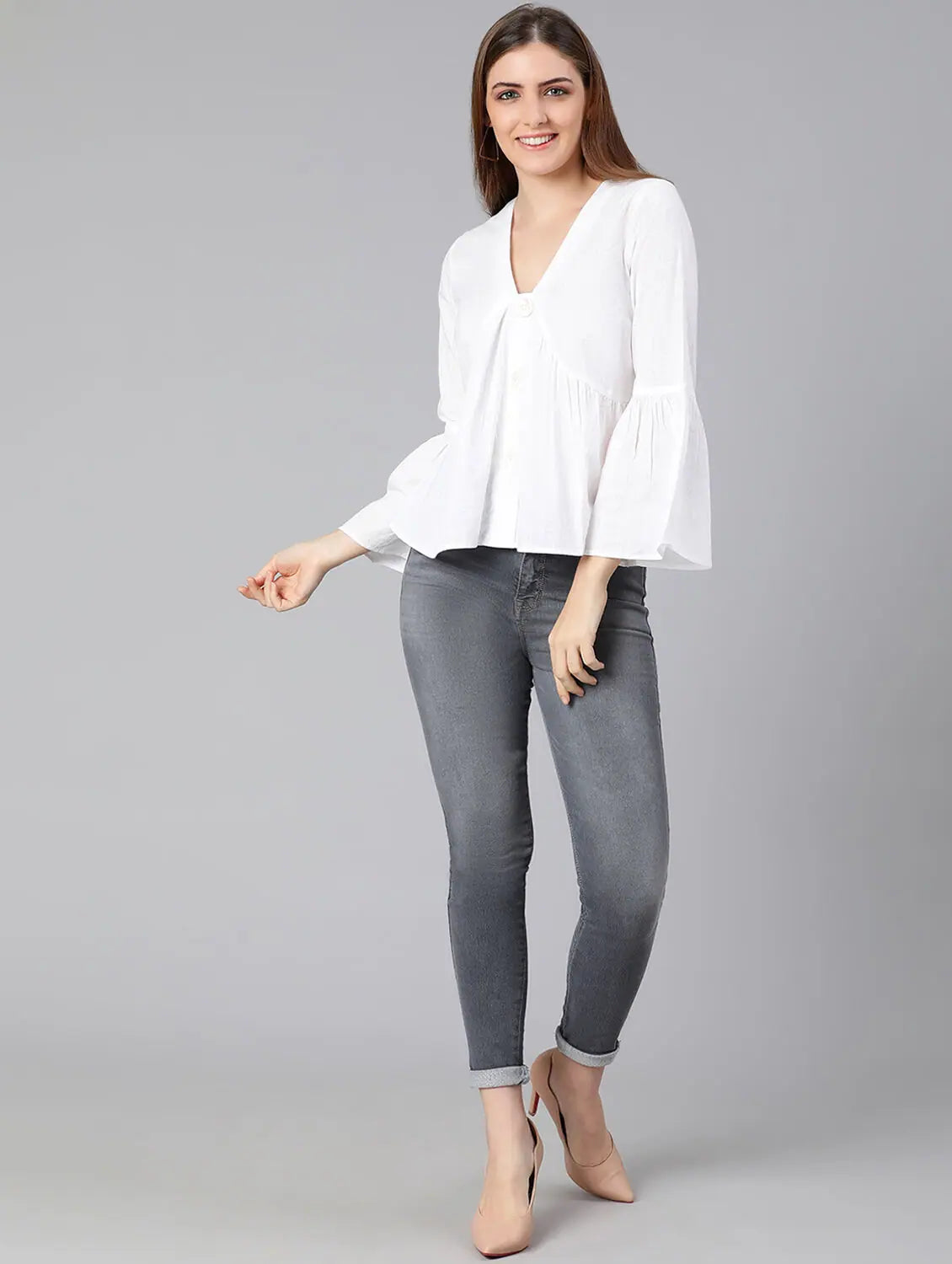 Athletic braBrazzle White Fablous Women Poplin Top