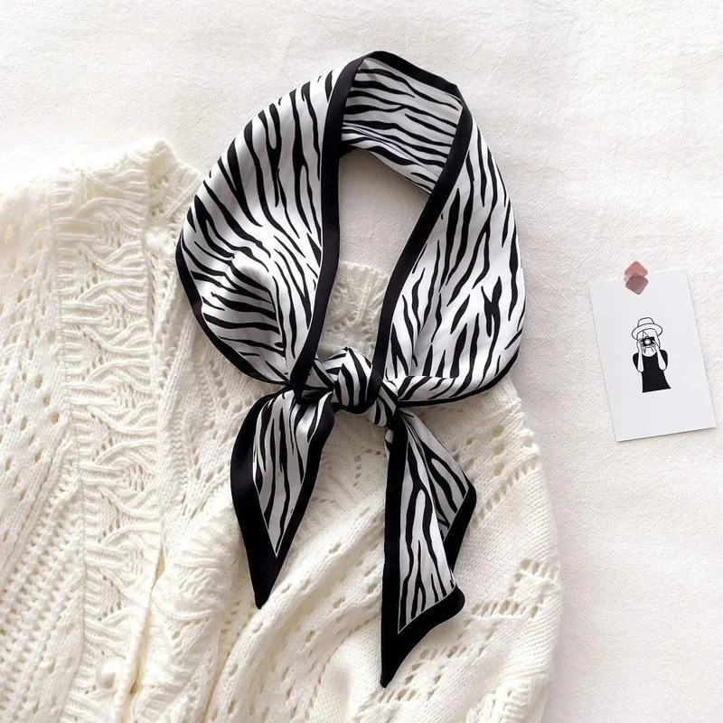 Smart braLuxurious Zebra Print Silk-Feel Scarf