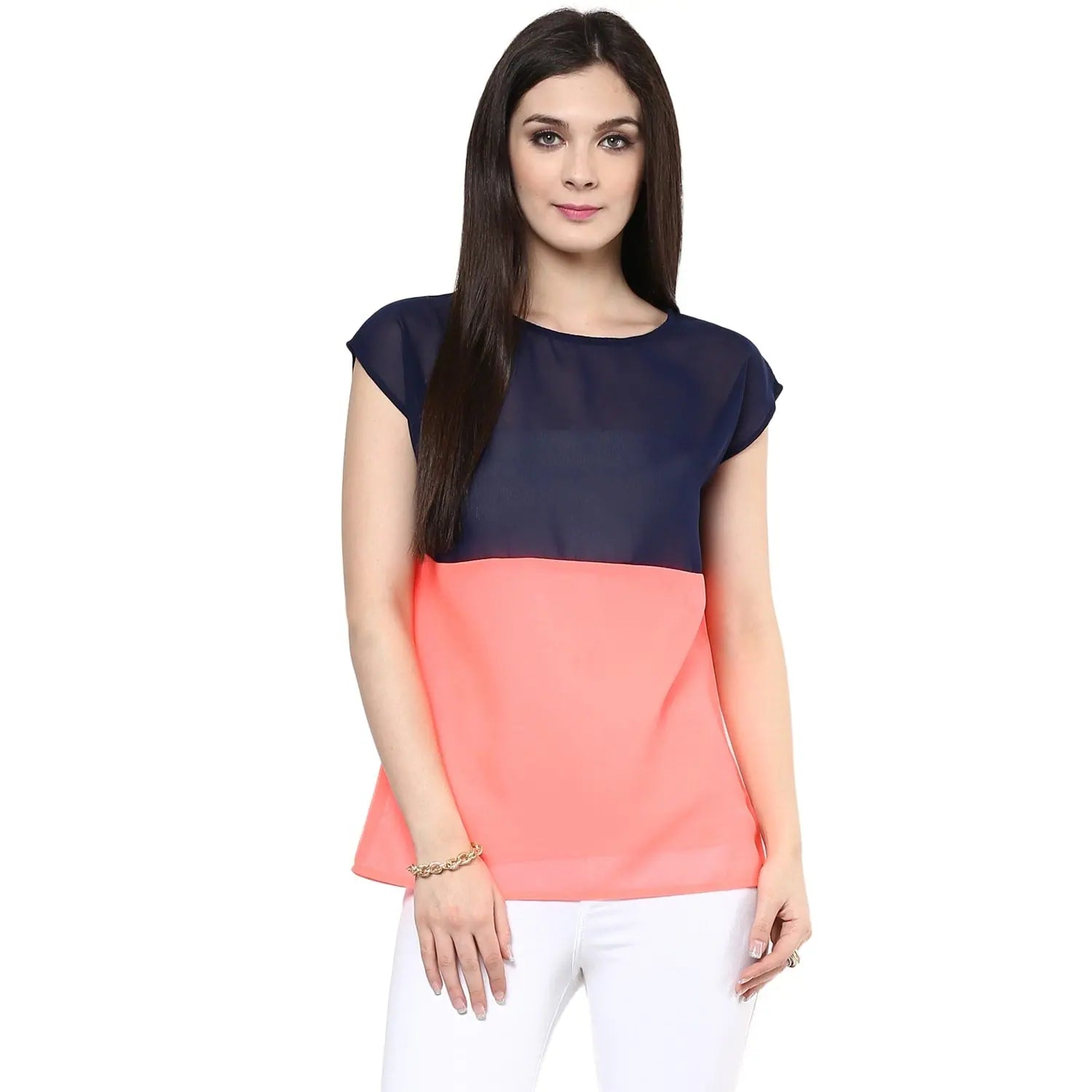 Eco-friendly braPannkh Women's Vibrant Color-Block Top