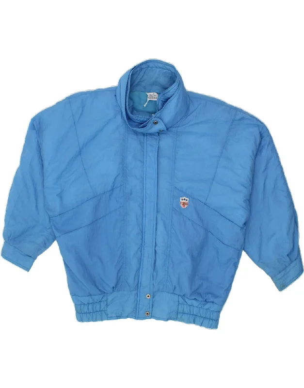 Outdoor JacketsVINTAGE Womens Windbreaker Jacket EU 38 Medium Blue Polyamide