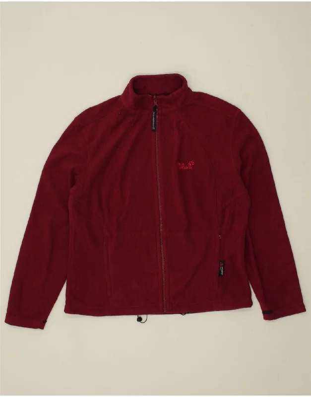 Suede JacketsJACK WOLFSKIN Womens Fleece Jacket UK 22/24 2XL Maroon Polyester