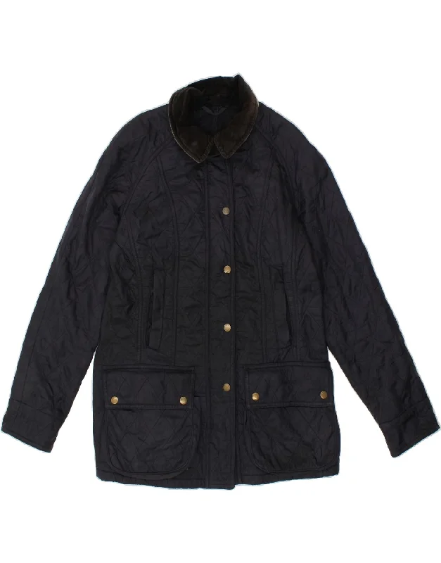 Flannel JacketsBARBOUR Womens Quilted Jacket UK 10 Small Navy Blue