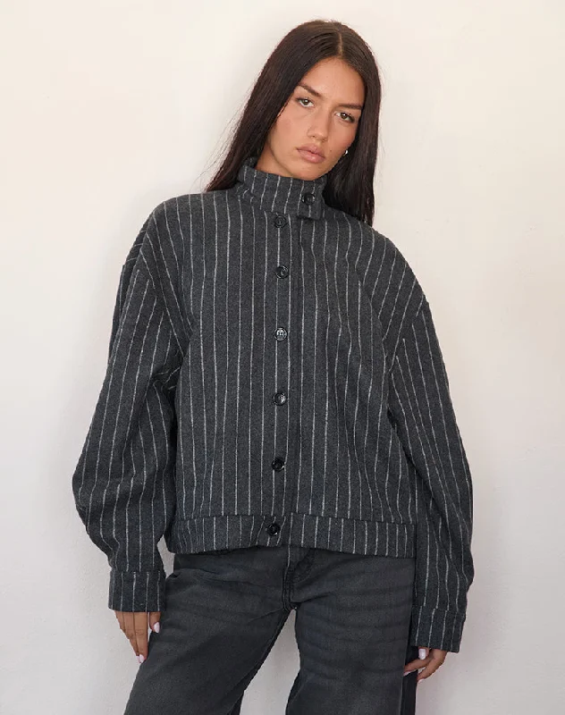 Work JacketsLastika Jacket in Charcoal Pinstripe