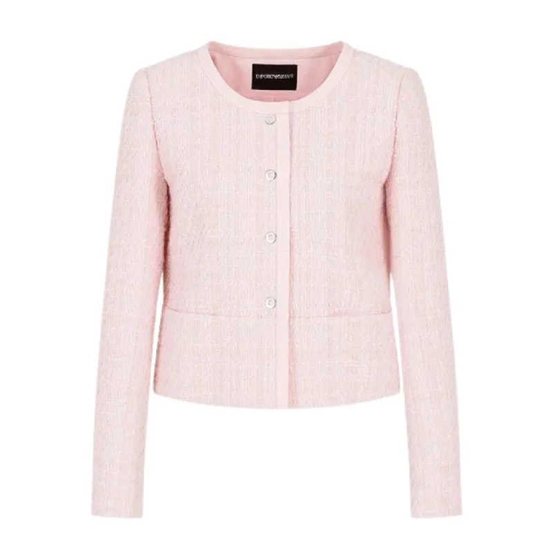 Cotton JacketsEmporio Armani Lurex Tweed Pink Jacket