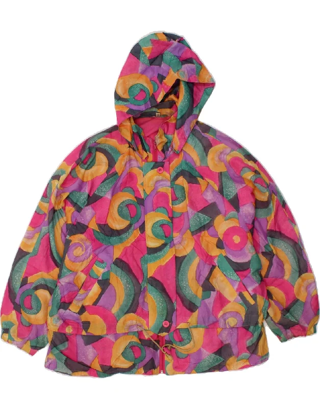 Mesh JacketsVINTAGE Womens Abstract Pattern Windbreaker Jacket EU 34 XS Multicoloured