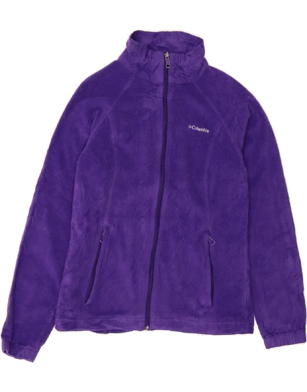 Waterproof JacketsCOLUMBIA Womens Fleece Jacket UK 12 Medium Purple Polyester