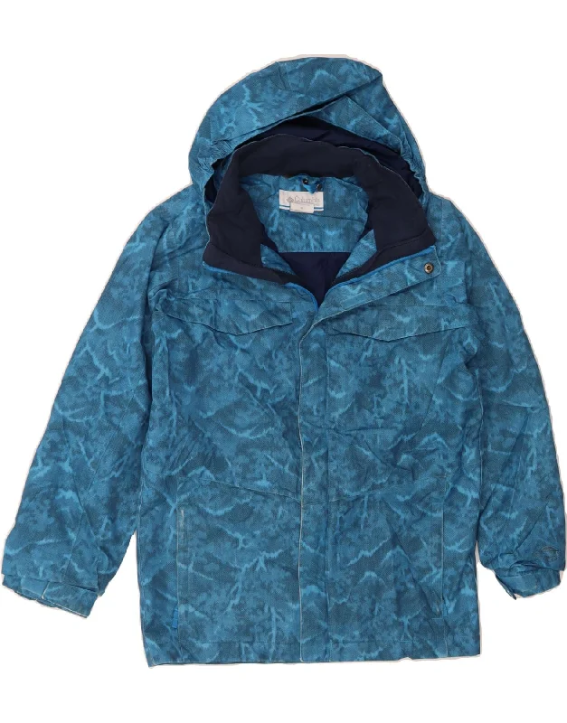 Sherpa JacketsCOLUMBIA Womens Abstract Pattern Windbreaker Jacket UK 14 Medium Blue