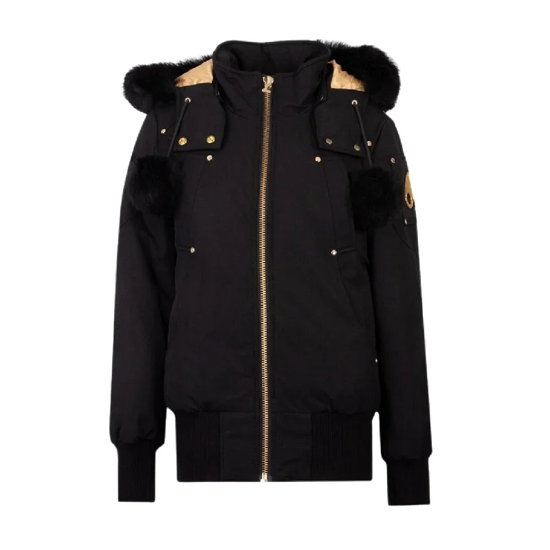 Corduroy JacketsMoose Knuckles Gold Debbie Shearling Black Bomber Jacket