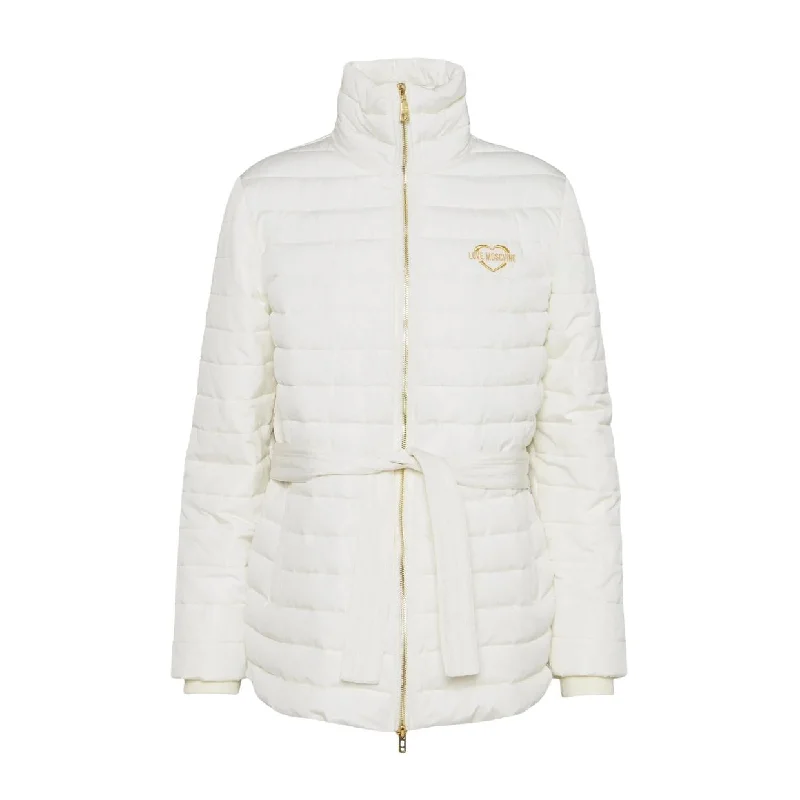 Hiking JacketsLove Moschino White Padded Logo Jacket