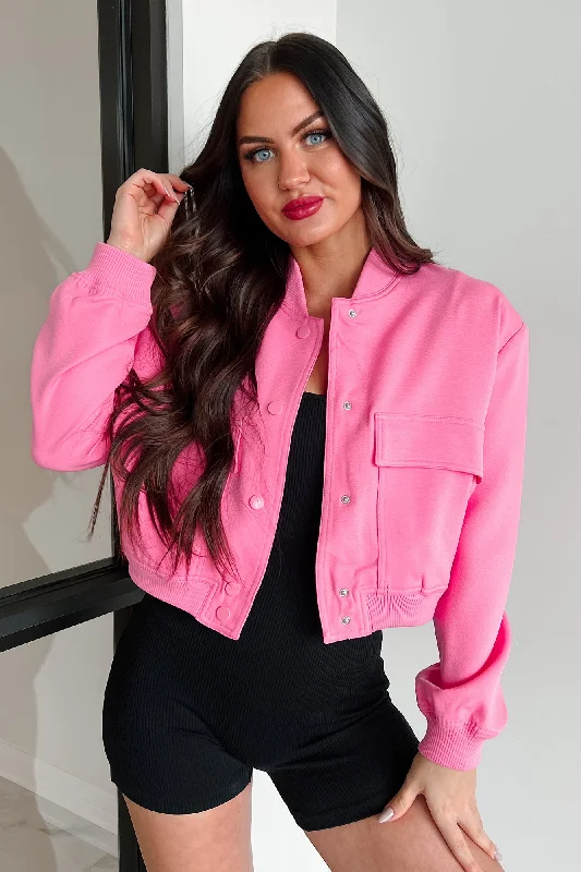 Fleece JacketsMake A Wish Bomber Jacket (Pink)