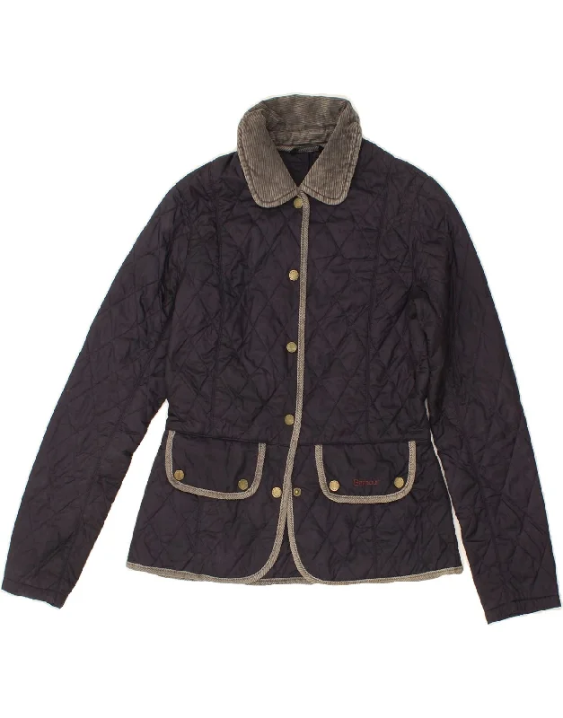 Waterproof JacketsBARBOUR Womens Quilted Jacket UK 8 Small Navy Blue