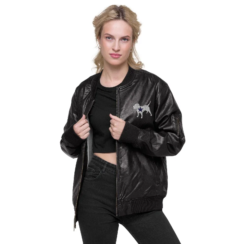 Collaborative JacketsWordmark Leather Bomber Jacket