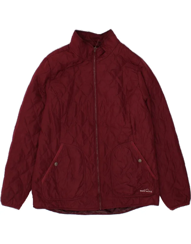 Linen JacketsEDDIE BAUER Womens Quilted Jacket UK 18 XL Burgundy Polyester