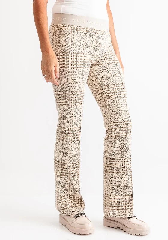 Robell Joella Check Print Trousers, Beige