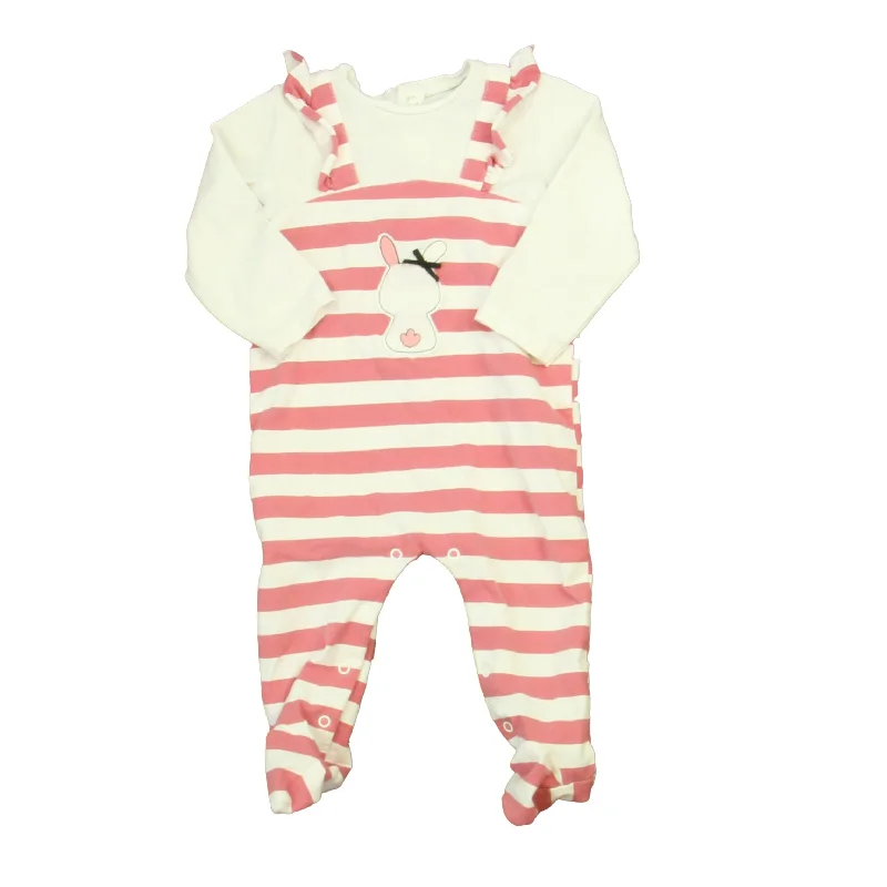 Mayoral Girls Pink | White Bunny Long Sleeve Outfit Size: 4-6 Months