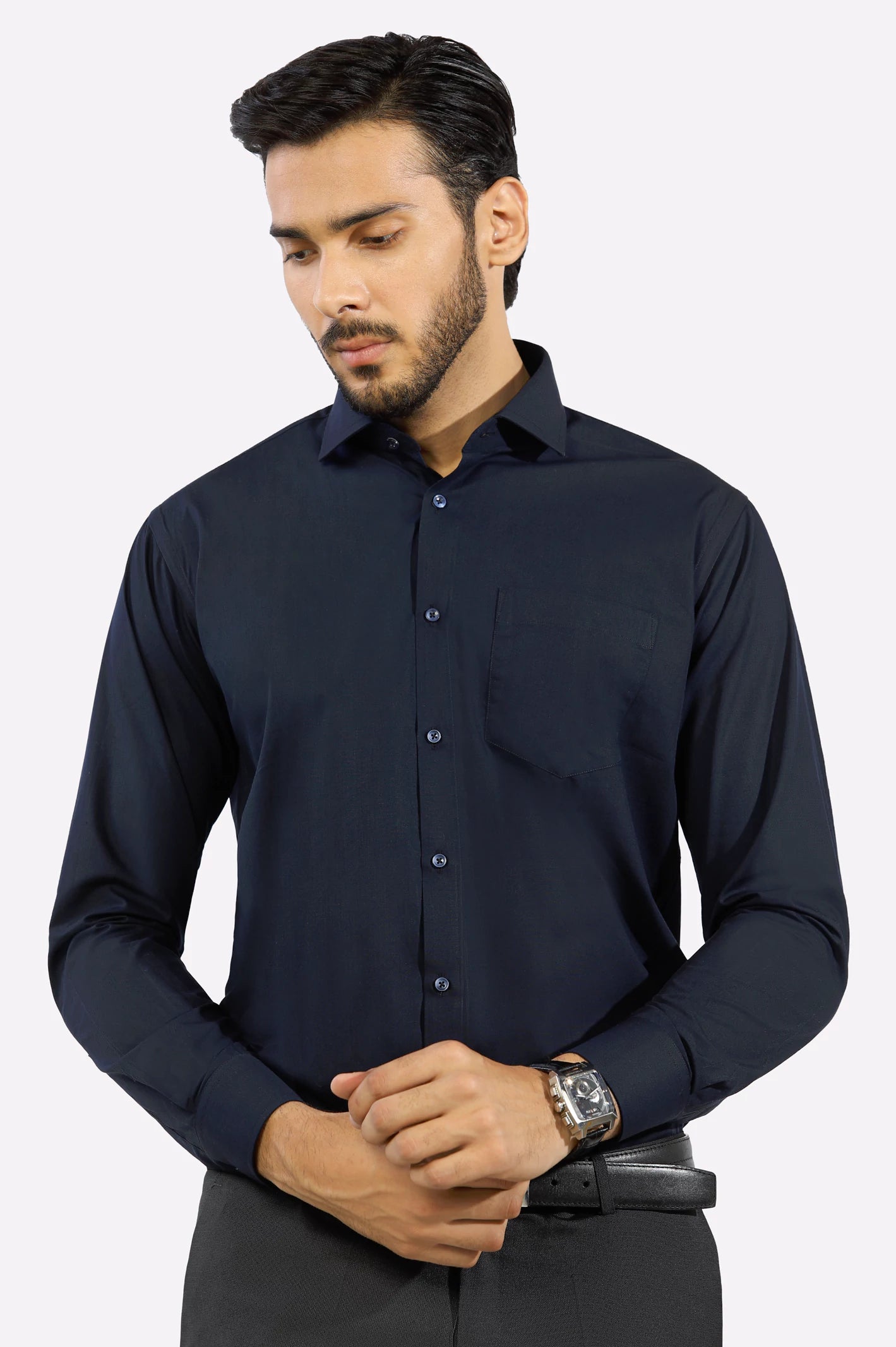 Navy Blue Formal ShirtHooded Shirts