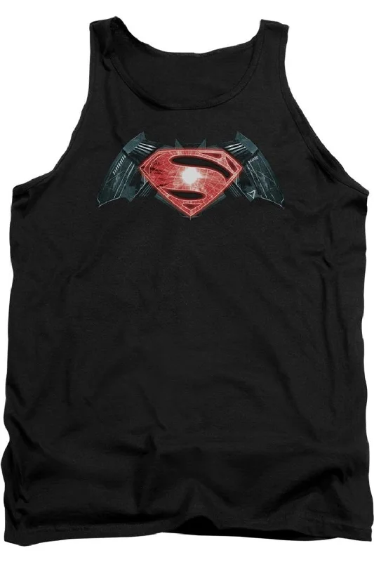 Running hoodieBatman V Superman Industrial Logo Adult Tank Top