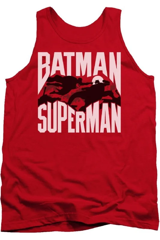 Trail jacketBatman V Superman Silhouette Fight Adult Tank Top