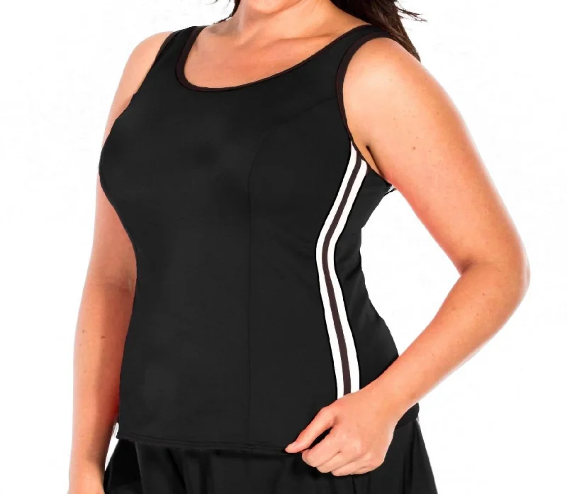 Hiking tankPlus Size Kimkini Underwire Tankini Top In Black