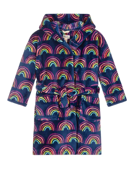 Hatley Rainbow Dreams Fleece Robe, Navy