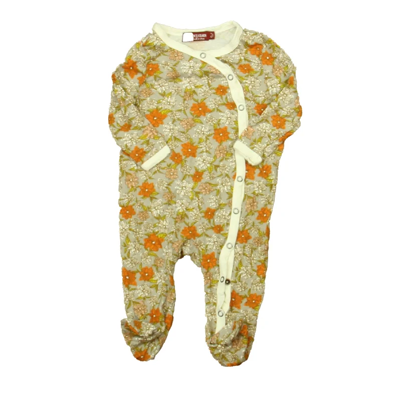 Milkbarn Girls Green | Orange Floral Long Sleeve Outfit