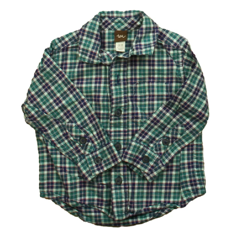 Tea Boys Blue | Green Plaid Button Down Long Sleeve