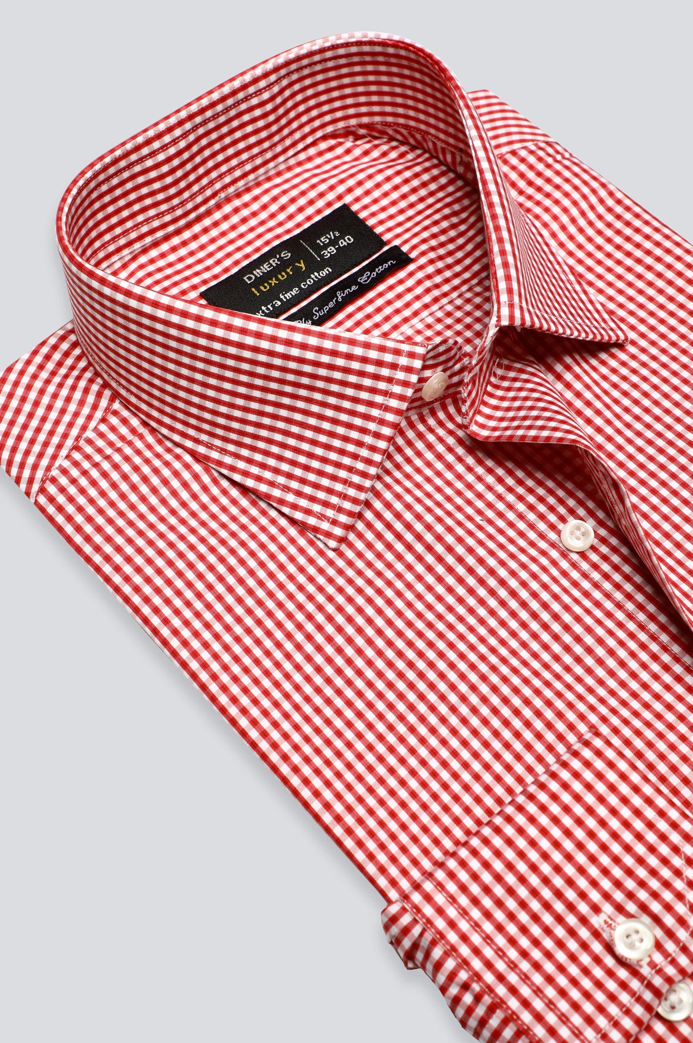 Red Mini-Check Formal ShirtButton-Up Shirts