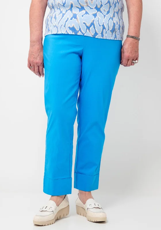 Robell Bella 09 Turn Up Ankle Grazer Trousers, Bright Blue