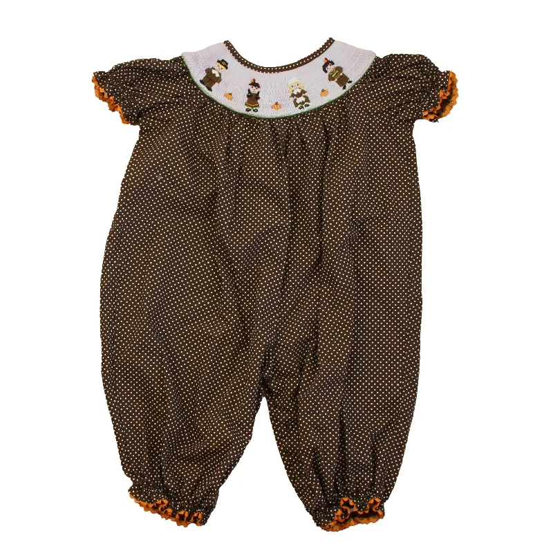 Stellybelly Girls Brown Pilgrims and Indians Long Sleeve Outfit