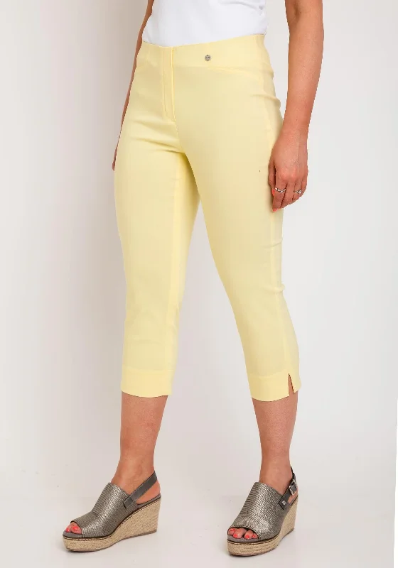 Robell Rose 07 Slim Fit Capri Trousers, Yellow