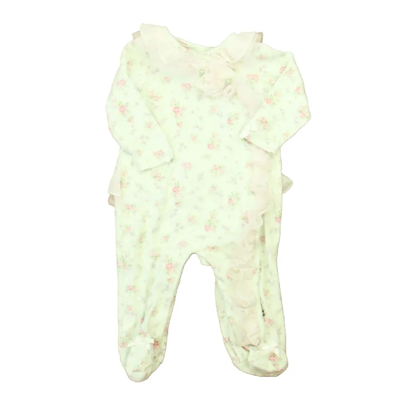 Miniclasix Girls Ivory Floral Long Sleeve Outfit