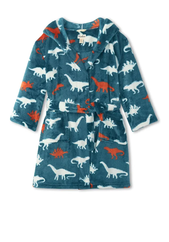 Hatley Dino Silhouettes Fleece Robe, Navy