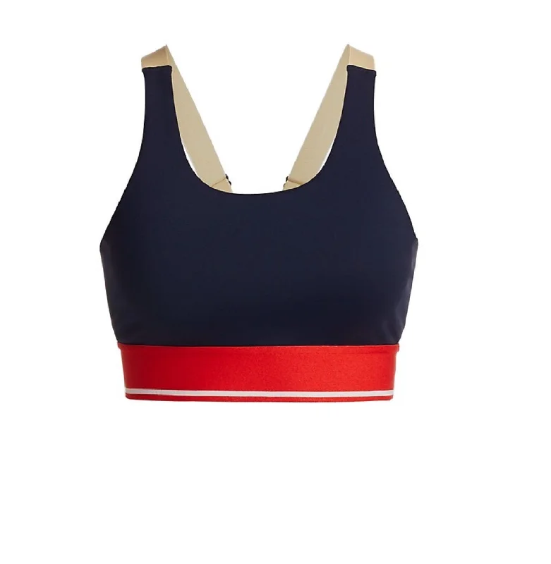 Thermal tankSplits59 Women's Bolt Color Blocked Tech Flex Sports Bra, Indigo, XS