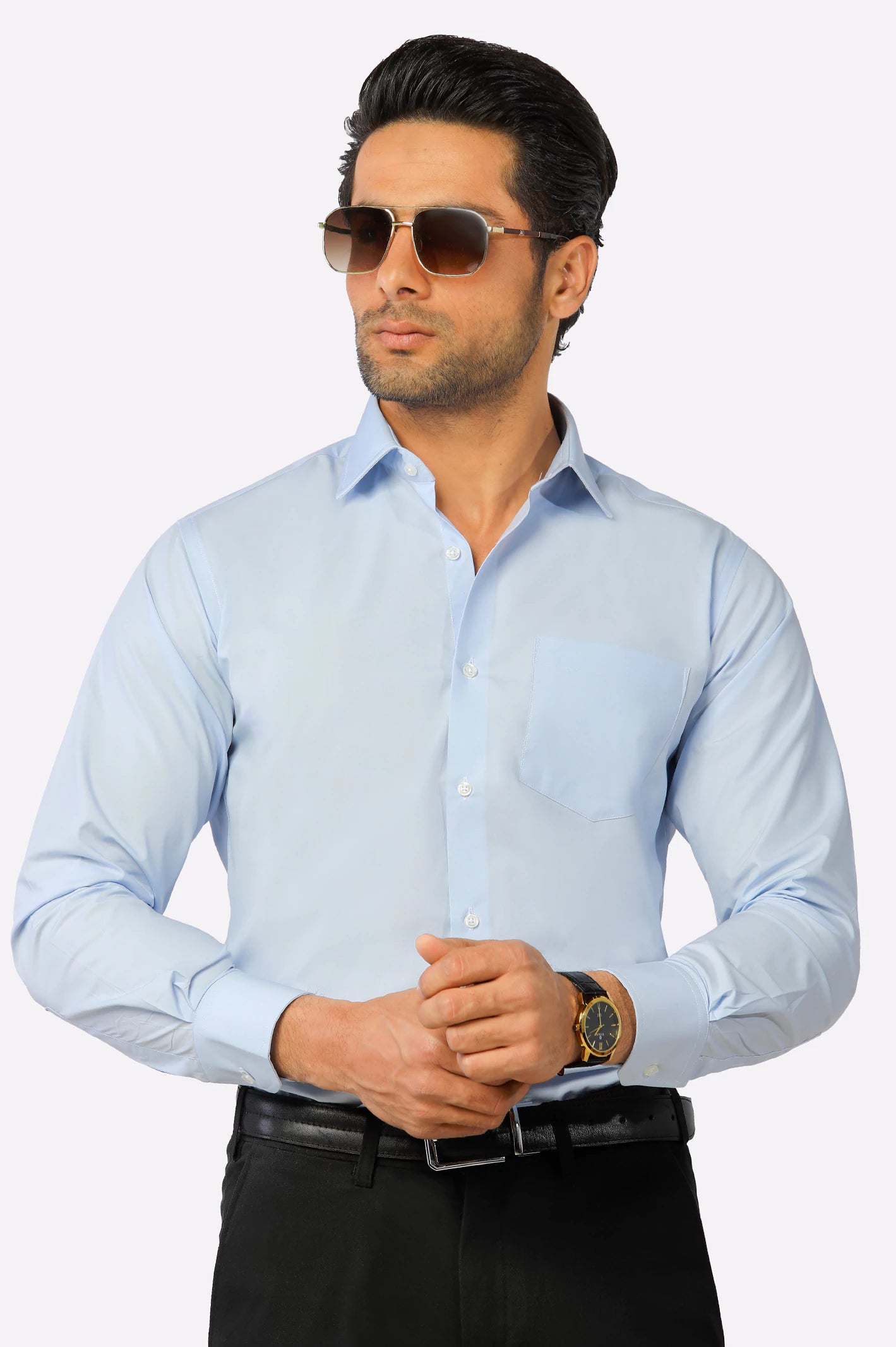 Sky Blue Plain Formal ShirtRayon Shirts