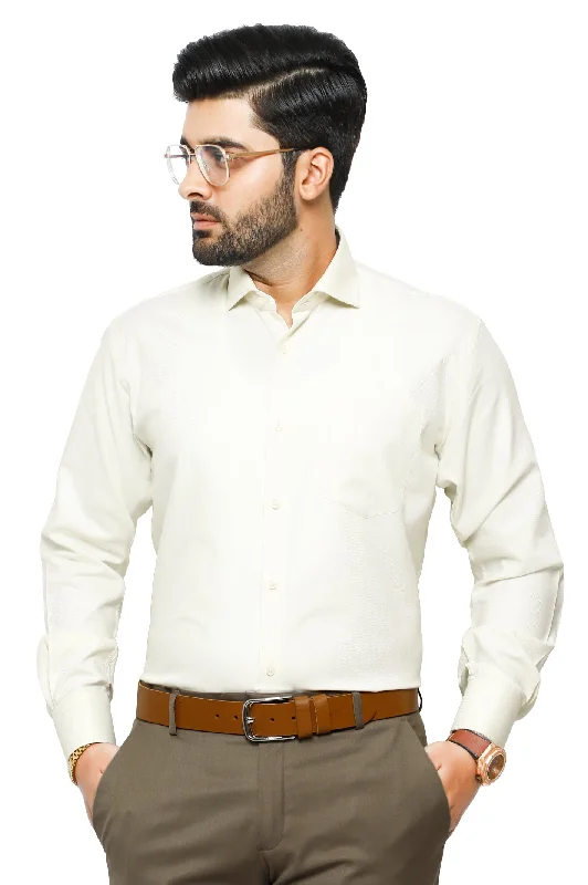 Cream Formal ShirtZippered Shirts