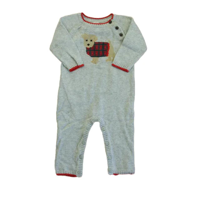 Janie and Jack Boys Gray Dog Long Sleeve Outfit